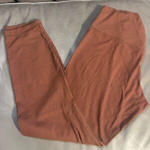 Lululemon 10 High Rise Nulu Ribbed Roasted Brown Leggings Pant 25” EUC